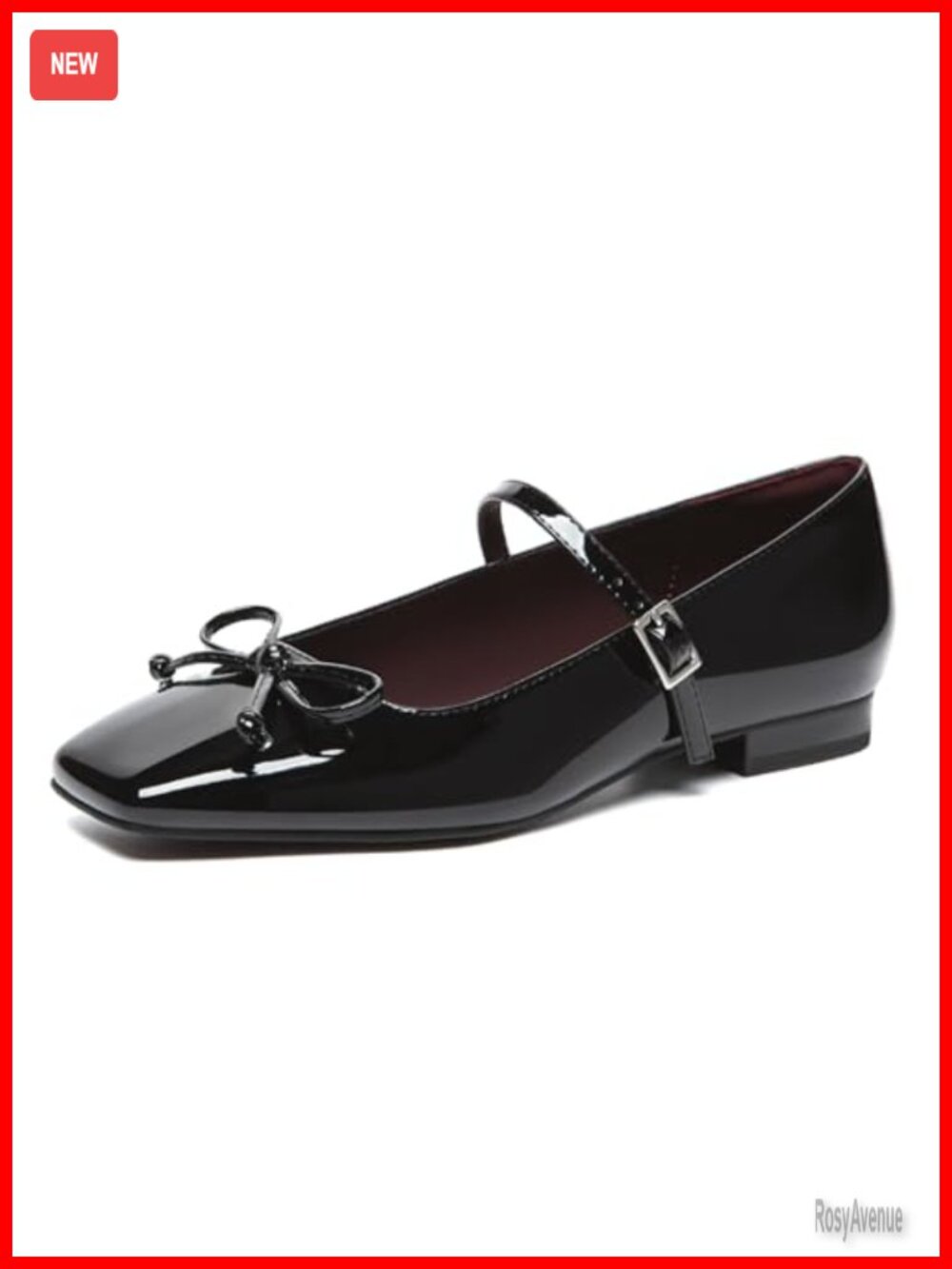 Mary Jane Flats Square Toe Bowknot Ballet Flat Dress Shoes Women